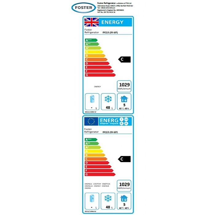 Foster Flexdrawer, koellade / vrieslade +1/+4°C, -18/-21˚C, rvs 304 uit- en inwendig, FFC2-1, 35-107