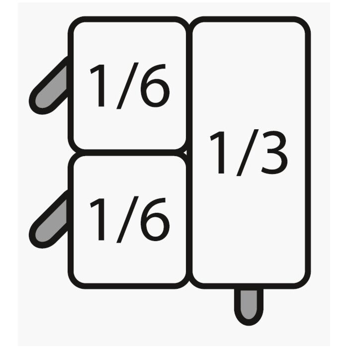 SARO E7/CPCEXB Pasta mand set: 2 x 1/6 GN + 1 x 1/3 GN, 423-4005