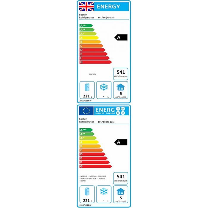 Foster G3 werkbank met laden, Koelkast +1/+4°C, rvs 304 uit- en inwendig, EP1/3H, 43-226