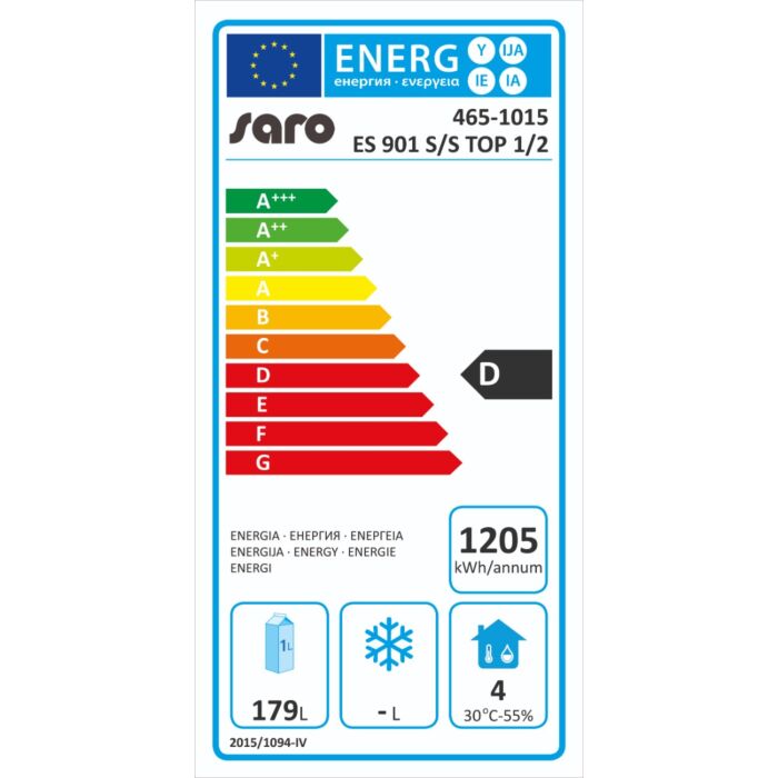 SARO Gekoelde werkbank met deur en lades, model ES 901 S/S TOP 1/2, 465-1015