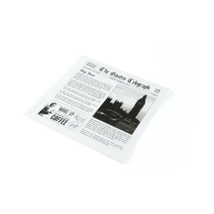 Vetdicht papieren zakje News Paper 2 open zijdes 130 x 150mm, 12x300 per doos