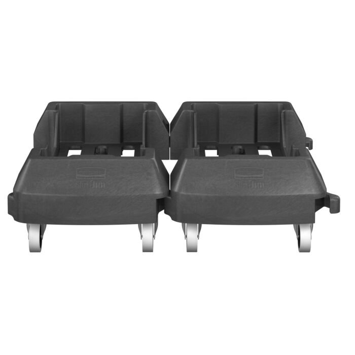 Slim Jim koppelbare kunststof dolly, Rubbermaid, model: VB 231984, zwart