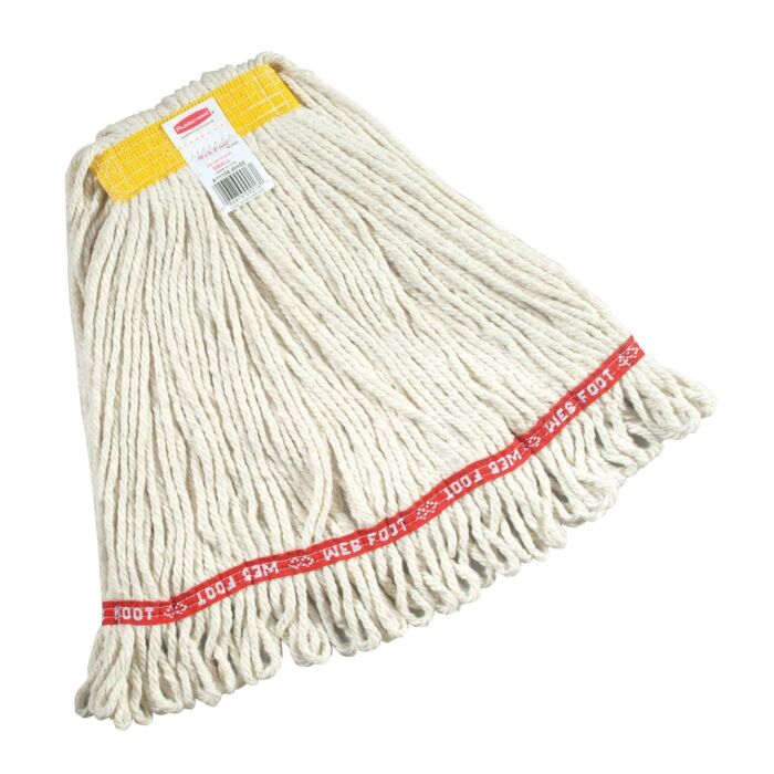 Web Foot vochtige mop, Rubbermaid, model: VB 000111, 6 stuks per verpakking, wit
