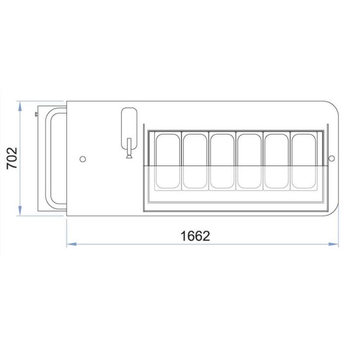 Ijsvitrine ISA ijskar Weiss, 200(B) X 208(H) X 129(D), 230V/500W