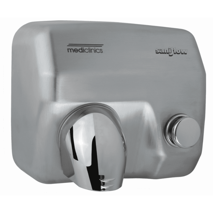 Handendroger Mediclinics  E05CS, RVS drukknop, 29 seconden, 2250 W