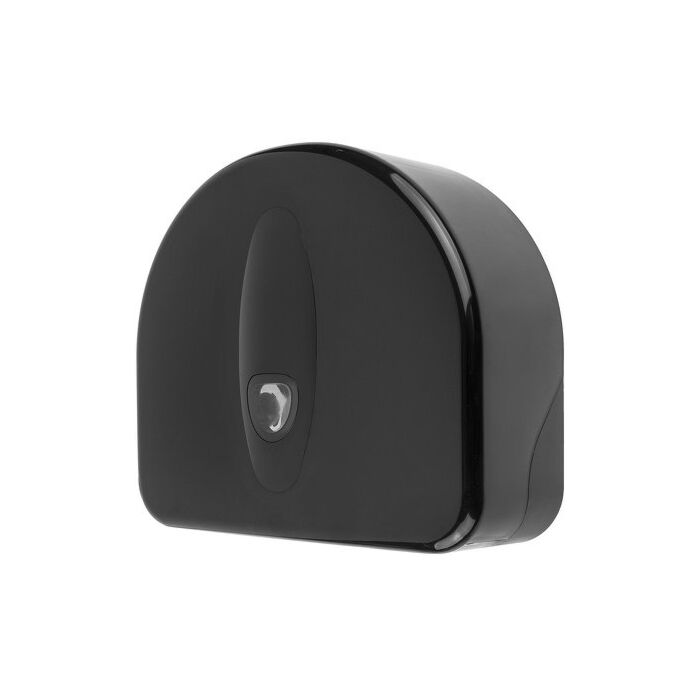 Toiletpapierdispenser PlastiQline 2020, Jumboroldispenser mini  + restrol kunststof zwart, ABS kunststof