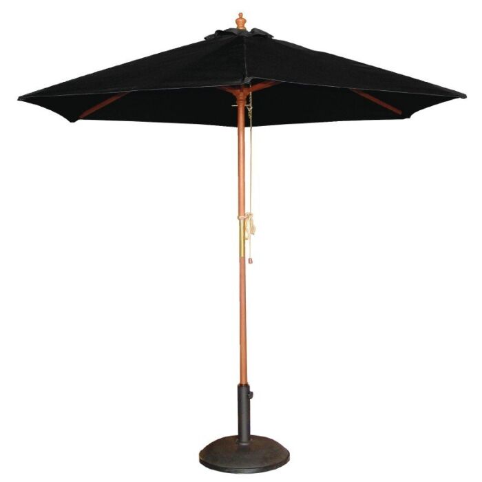 Parasol Bolero, rond, Zwart, 2,5 meter