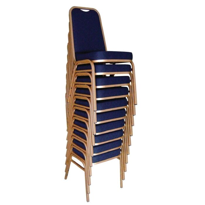 Banketstoel met rechte rug Bolero, stapelbaar, blauw, 4 stuks