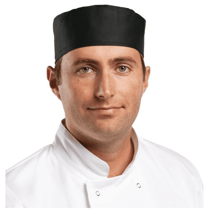 Whites Chefs Clothing Skull Cap zwart 