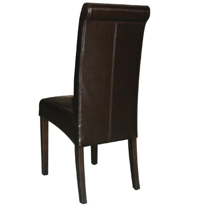 Imitatielederen stoel Bolero, met ronde rug, donker bruin, 2 stuks