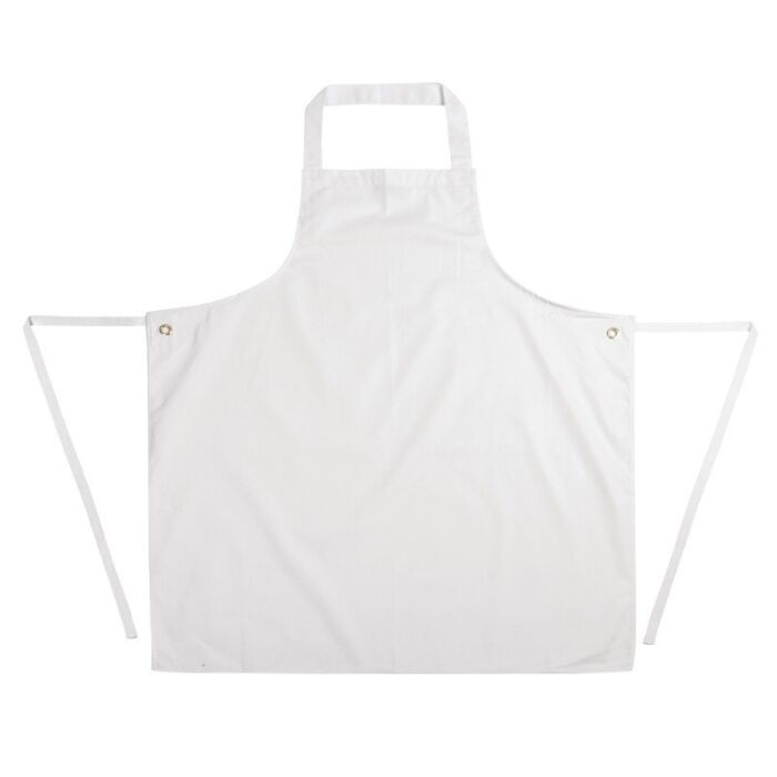 Schort Whites Chefs Clothing, halterschort, wit, extra lang, zonder zak, poly/ktn, 107x92cm