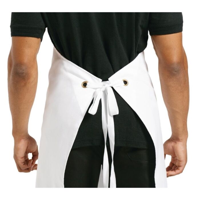 Schort Whites Chefs Clothing, halterschort, wit, extra lang, zonder zak, poly/ktn, 107x92cm