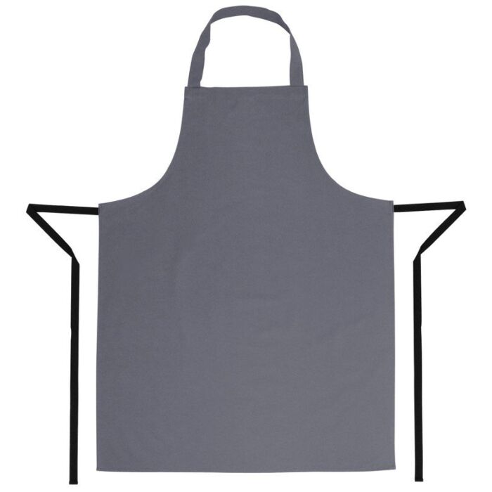 Schort Whites Chefs Clothing, halterschort, grijs, lang, zonder zak, poly/ktn, 71x97cm