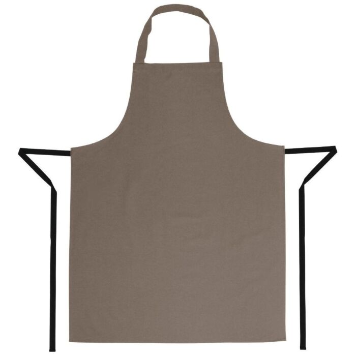 Schort Whites Chefs Clothing, halterschort, bruin, lang, zonder zak, poly/ktn, 71x97cm