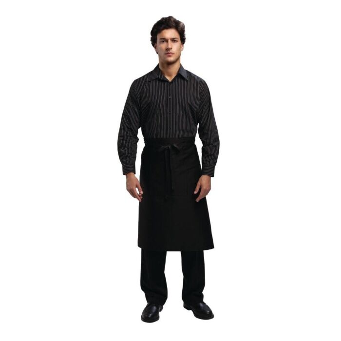 Sloof Whites Chefs Clothing, standaard, zwart, lang, met zak, poly/ktn, 76x92cm