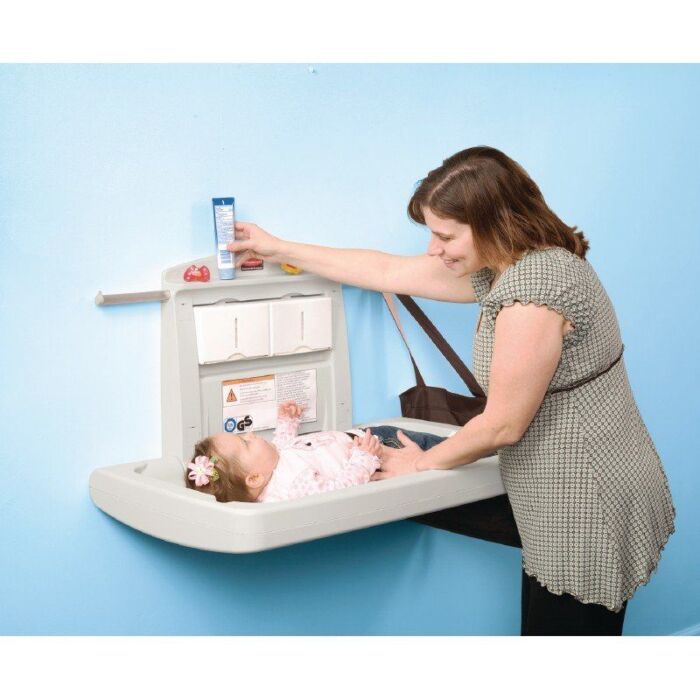 Inklapbare verzorgingstafel Baby Rubbermaid, wit, 91x72x10cm