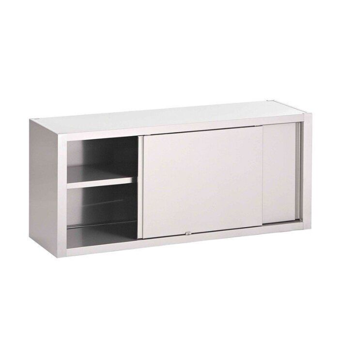 RVS muurkast met schuifdeuren 1400x400x850mm
