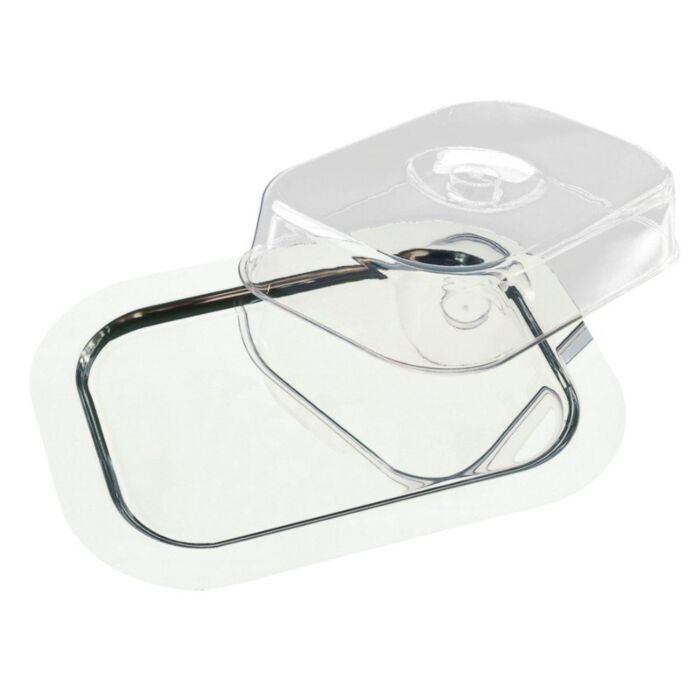 Rechthoekig schaal met deksel RVS 42x31cm