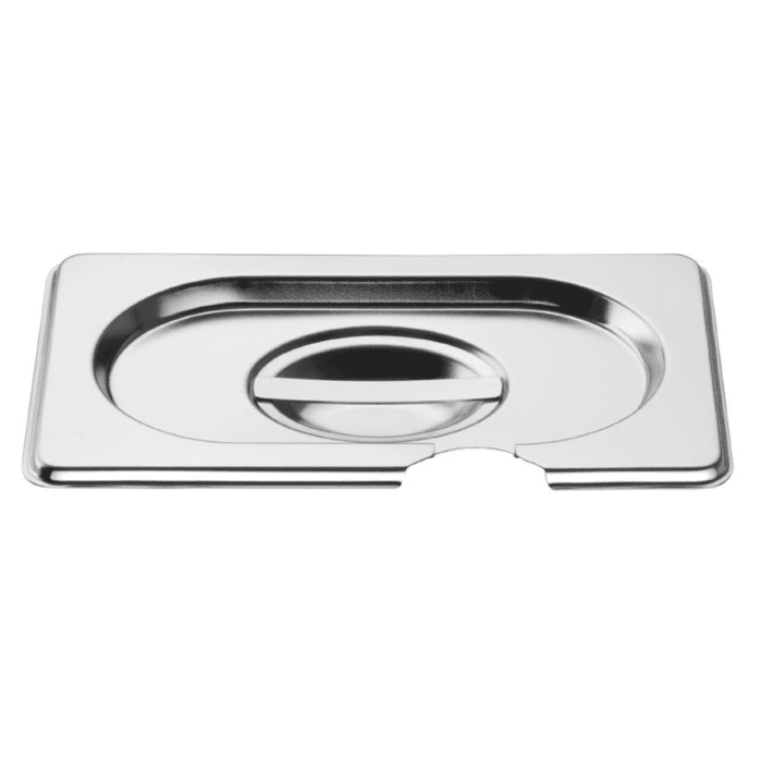 Deksel GN 1/9 Vogue, RVS, met lepeluitsparing 