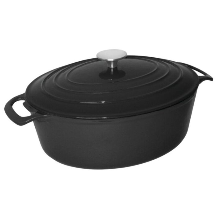 Braadpan Vogue, ovaal, zwart, 6ltr, 12,5(h)x23(b)x30,5(d)cm