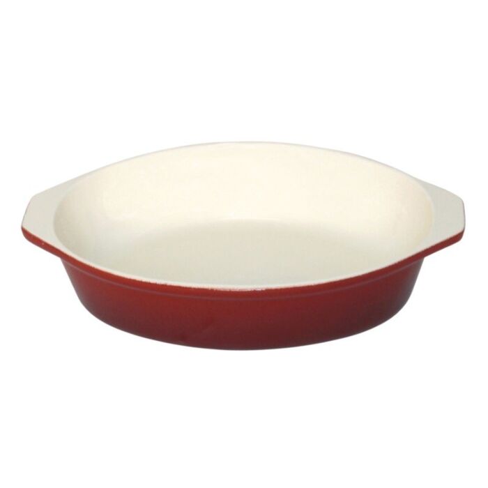 Vogue ronde gietijzeren gratineerschaal 40cl rood