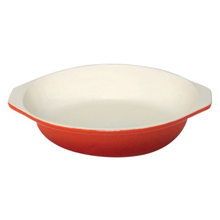 Vogue ronde gietijzeren gratineerschaal 40cl oranje