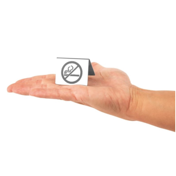 Tafelbordje Olympia, verboden te roken RVS