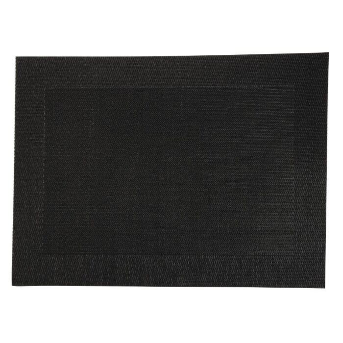 Placemats geweven Olympia, PVC, zwart, 30(H)x30cm, 4 stuks 