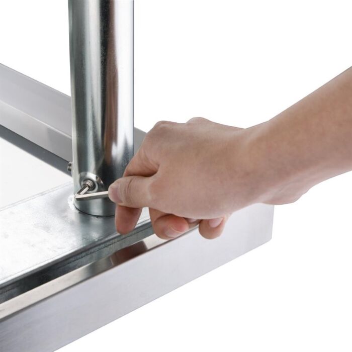 RVS Werktafel Vogue, onderblad, 180(b)x60(d)x90(h)cm