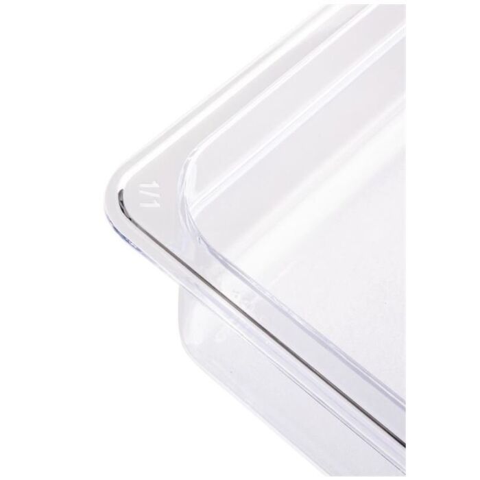 Gastronormbak Vogue, polycarbonaat, transparant, GN1/1, 200mm diep