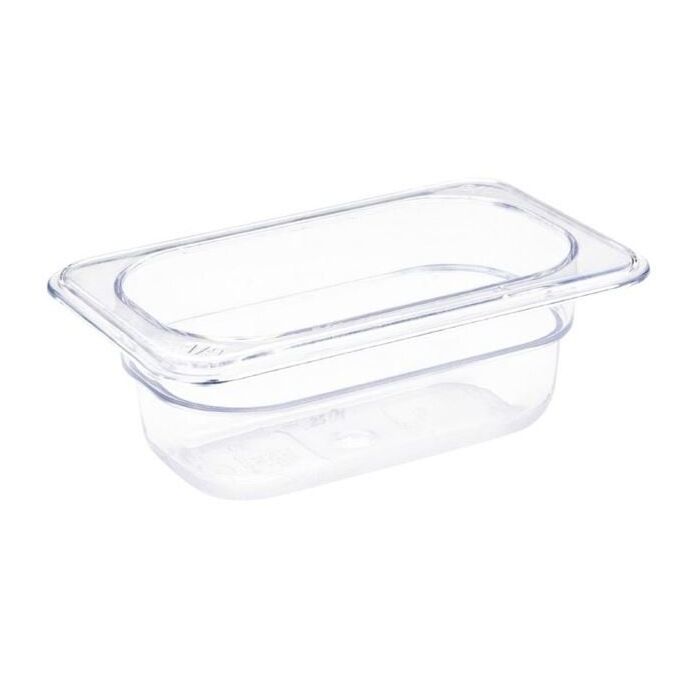 Gastronormbak Vogue, polycarbonaat, transparant, GN1/9,100mm diep