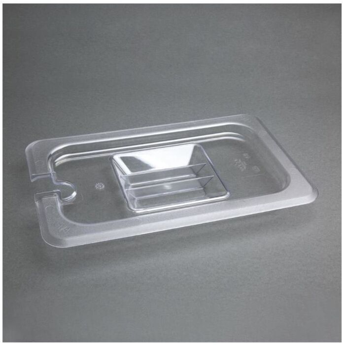 Deksel GN 1/4 Vogue, polycarbonaat, met lepeluitsparing