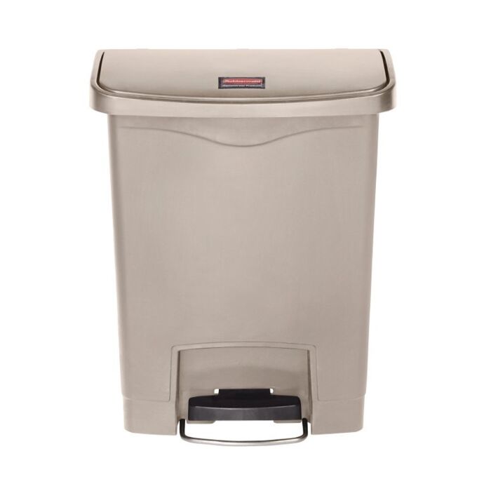 Rubbermaid Slim Jim pedaalemmer met pedaal aan voorzijde 30ltr beige