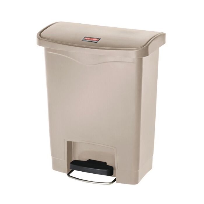 Rubbermaid Slim Jim pedaalemmer met pedaal aan voorzijde 30ltr beige
