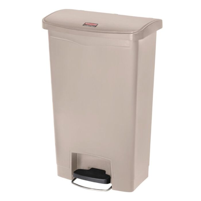 Rubbermaid Slim Jim pedaalemmer met pedaal aan voorzijde 50ltr beige