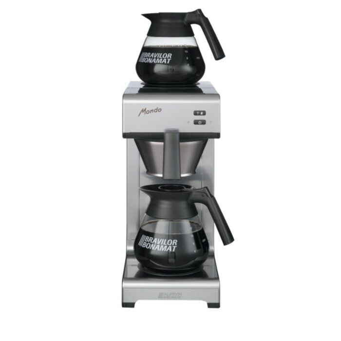 Koffiezetapparaat Bravilor, 144kop/uur, inc 2 kannen, 2x1.7L, 22(b)x62(h)x36(d), 230V/2100W