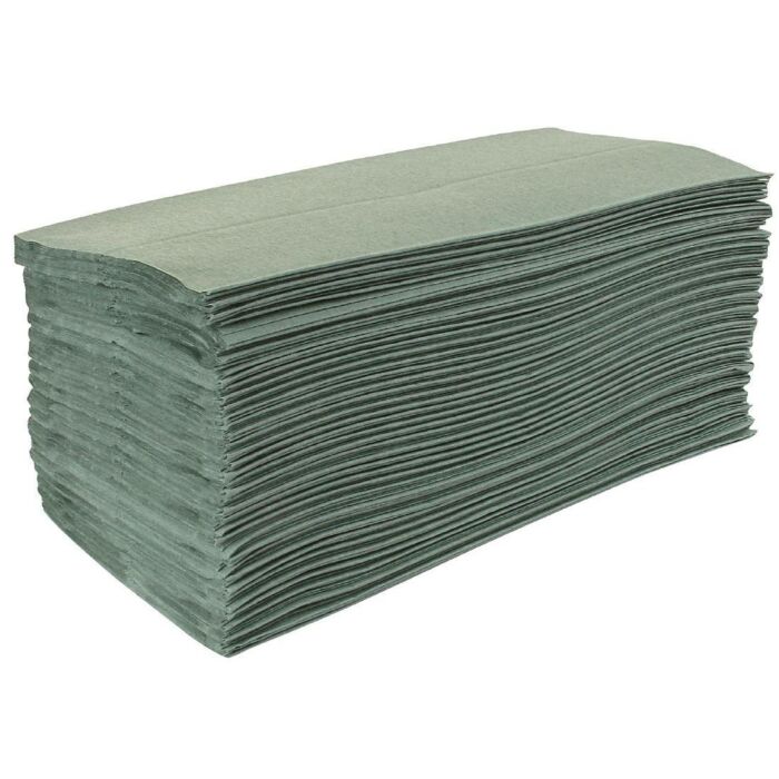 Handdoeken Jantex, groen, Z-gevouwen, 1-laags, 15 stuks, dispenser zie: GD839 