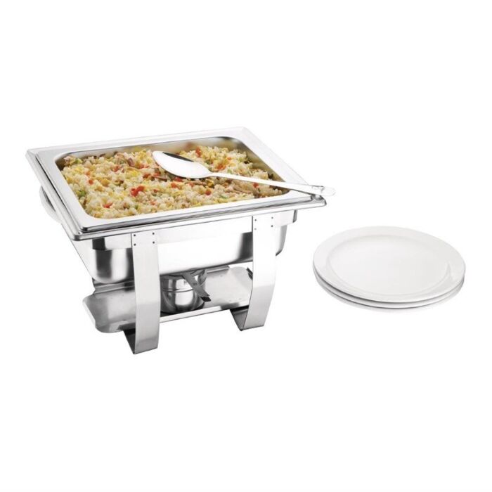 Chafing Dish Milan, RVS, 1/2 GN, 3,7L, 36,5(h)x30(h)x30(d)cm, compleet