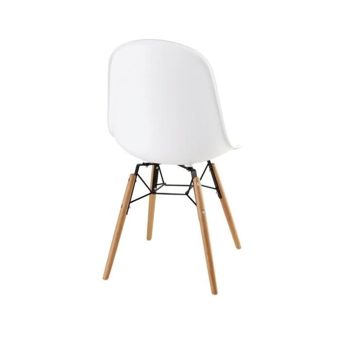 Bolero polypropyleen stoelen met houten poten wit
