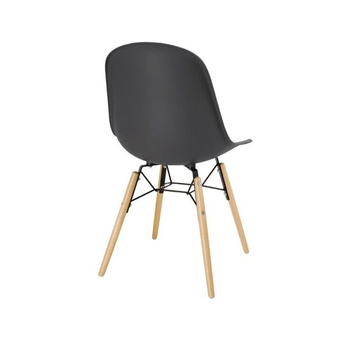 Bolero polypropyleen stoelen met houten poten grijs