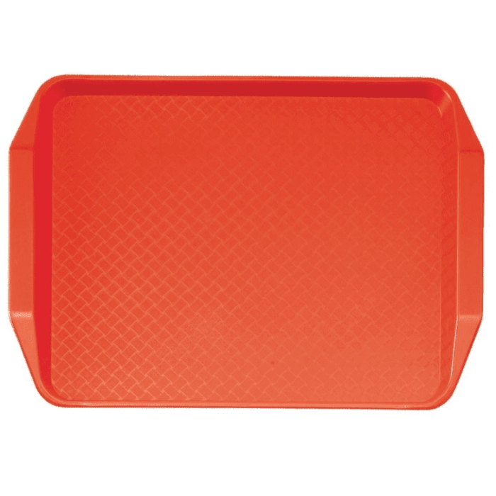 Cambro polypropyleen fastfood dienblad met handvatten rood 43x30cm