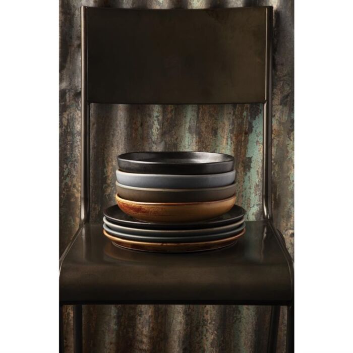 Olympia Canvas ronde borden met smalle rand groen 26,5cm