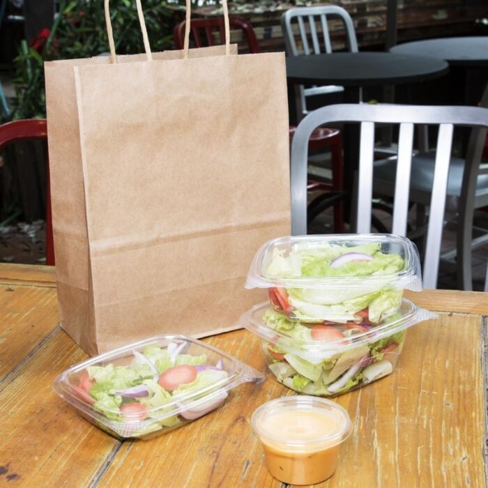 Fiesta Green composteerbare saladebakken met scharnierdeksel 34cl