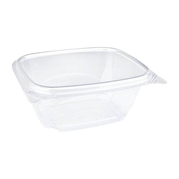 Fiesta Green composteerbare PLA saladebakken met scharnierdeksel 45,5cl
