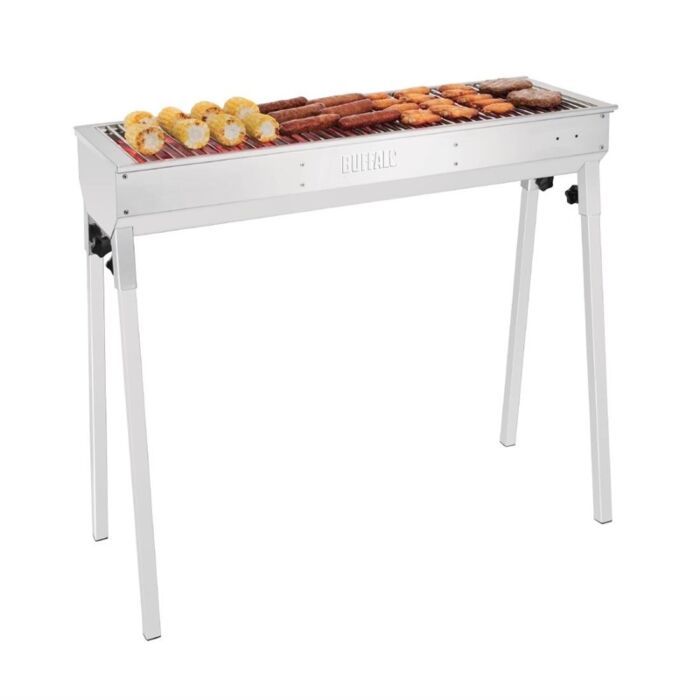 Buffalo RVS houtskoolbarbecue, 82(h) x 93(b) x 31,5(d)cm
