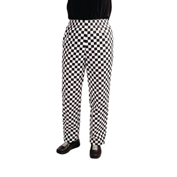 Whites Easyfit Teflon unisex koksbroek grote ruit zwart-wit XL