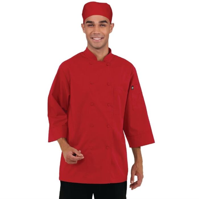 Chef Works unisex koksbuis rood XL, Borstomvang: 122-127cm