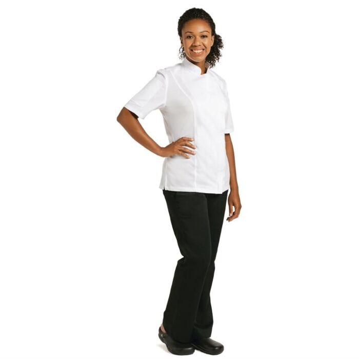 Chef Works Springfield unisex koksbuis met rits wit XL, Borstomvang: 122-127cm
