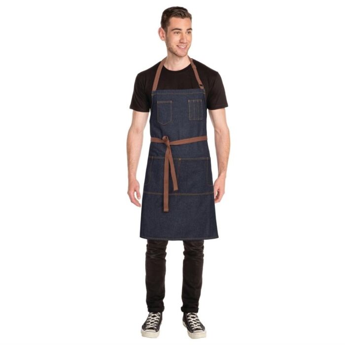 Chef Works Urban Memphis kort schort indigo, 86,5(l) x 76(b)cm