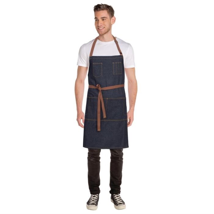 Chef Works Urban Memphis kort schort indigo, 86,5(l) x 76(b)cm
